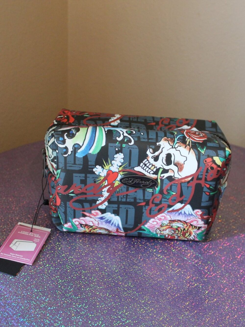 Ed Hardy Love Kills Slowly Makeup Toiletry Travel Bag NWT
